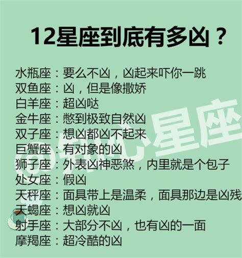 最凶的星座|12星座谁最凶？详细介绍最凶星座特点和行为！